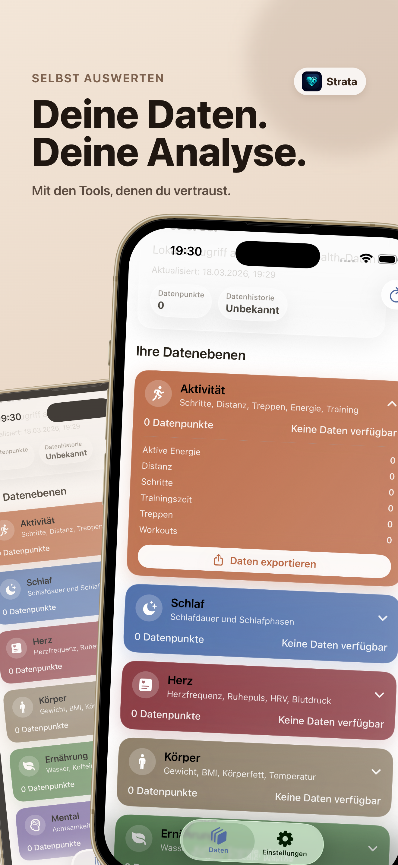 Strata Export und Auswertung